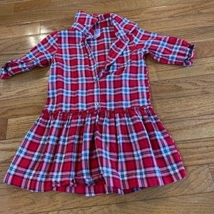 Girls red and black checkered dress